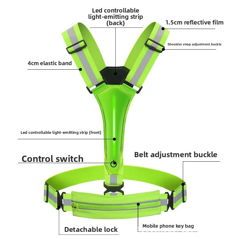 LED Glowing Reflective Vest Hi - Reflective Cycling Vest review and price