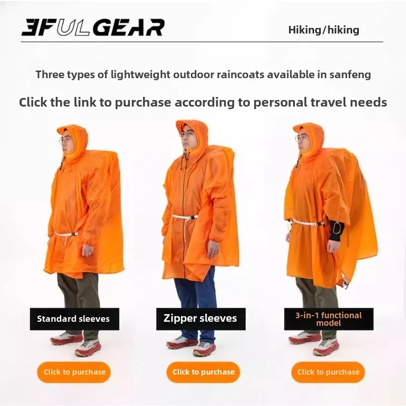Ultralight Rain Poncho 3F UL G - Cycling Gear Jacket review and price